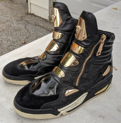 versace gold high top sneakers